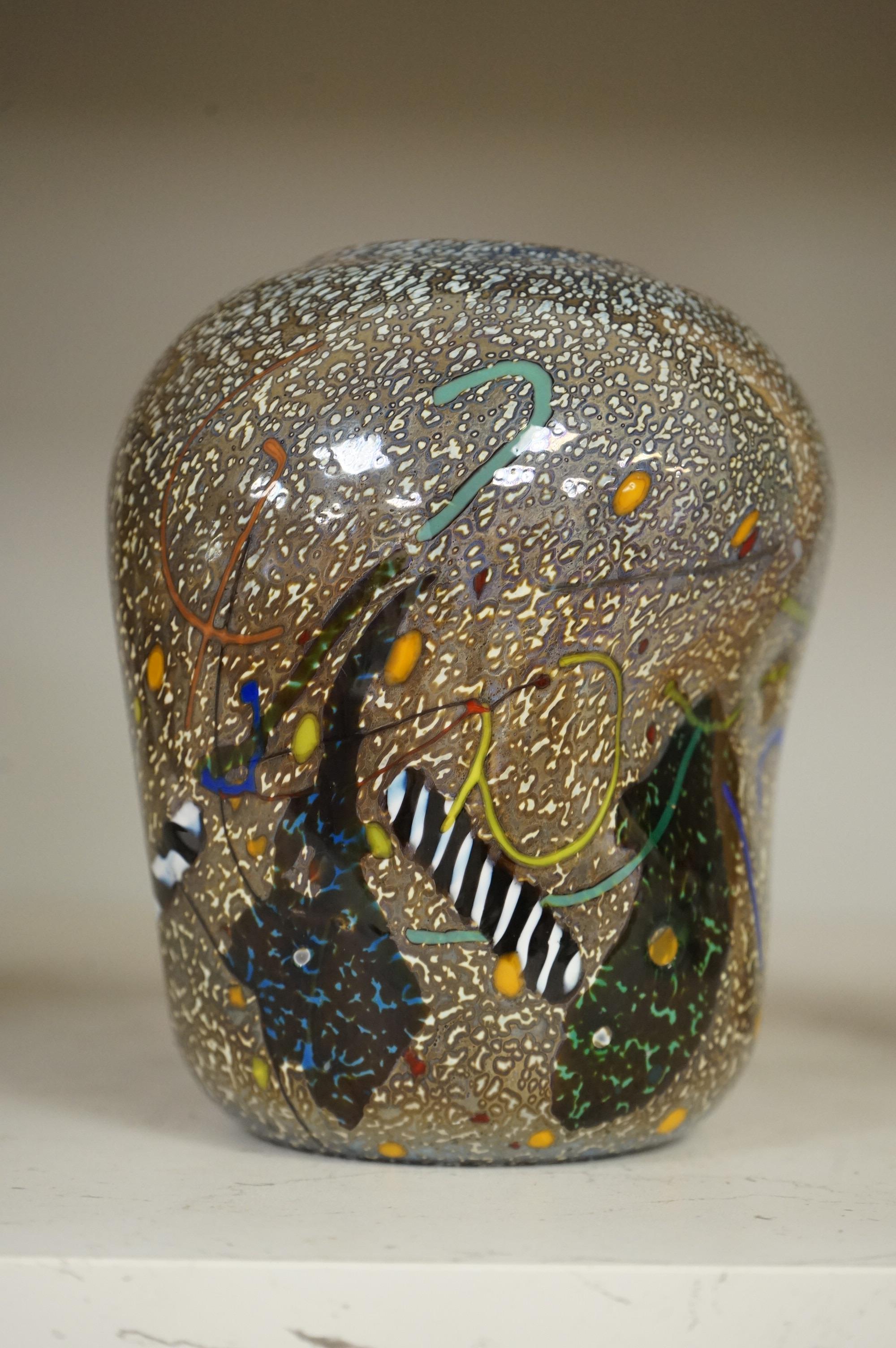 A Kosta Boda multi-coloured art glass vase, 14.5cm